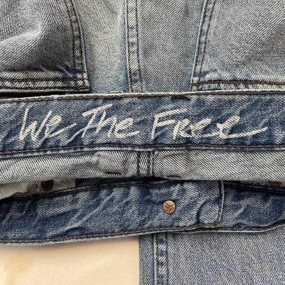 Free People Chewed Up Midrise Straight Jean in Indigo Blue size 29‎ - Picture 6 of 9